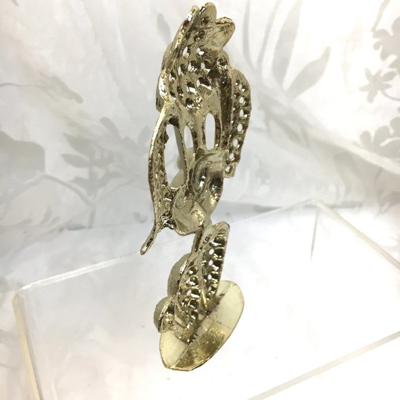 Torfino Kitsch 50's Poodle Earring Stand Gold Tone Metal Vtg 80s - Picture 6 of 7